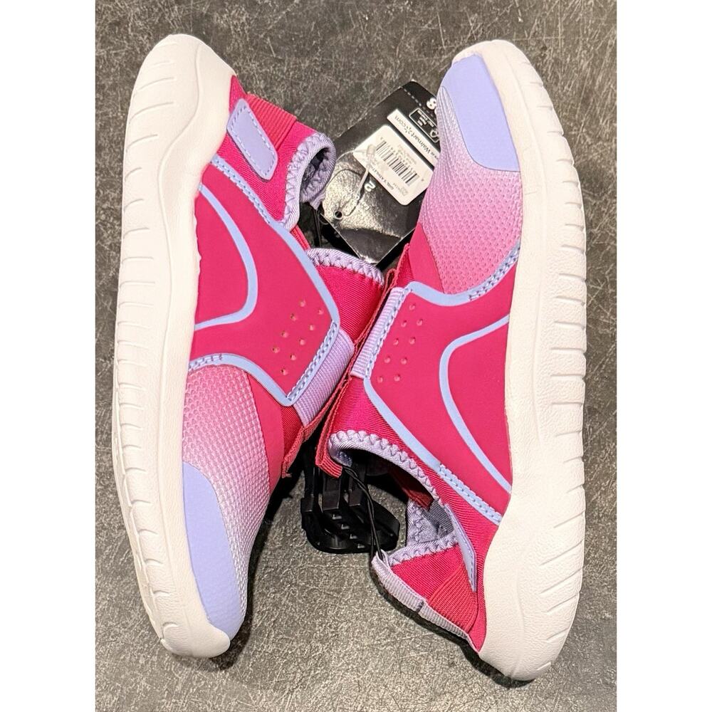 Athletic Works Step-In Sneaker Elasticized Front Purple And Pink Girls Sz 2
